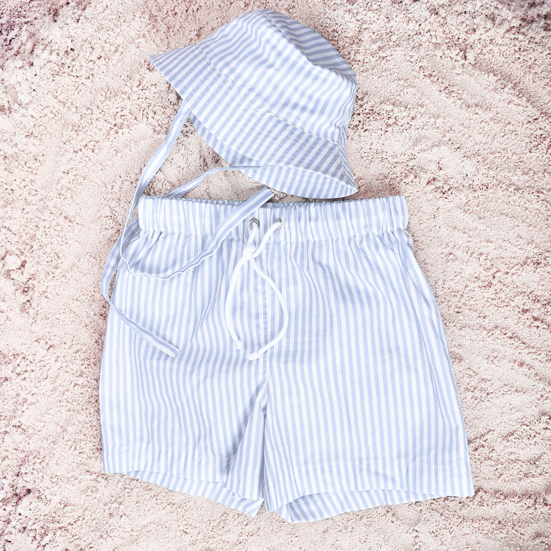 Swim Essentials - UV Sun Hat - Light Blue Stripe - Mabel & Fox