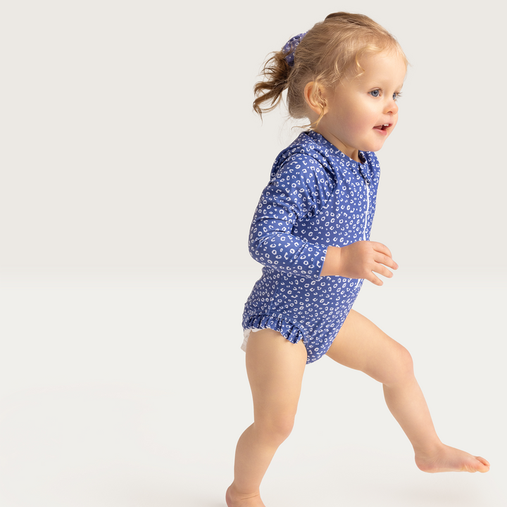 Swim Essentials - UV Swimsuit - Blue Leopard Print - Mabel & Fox