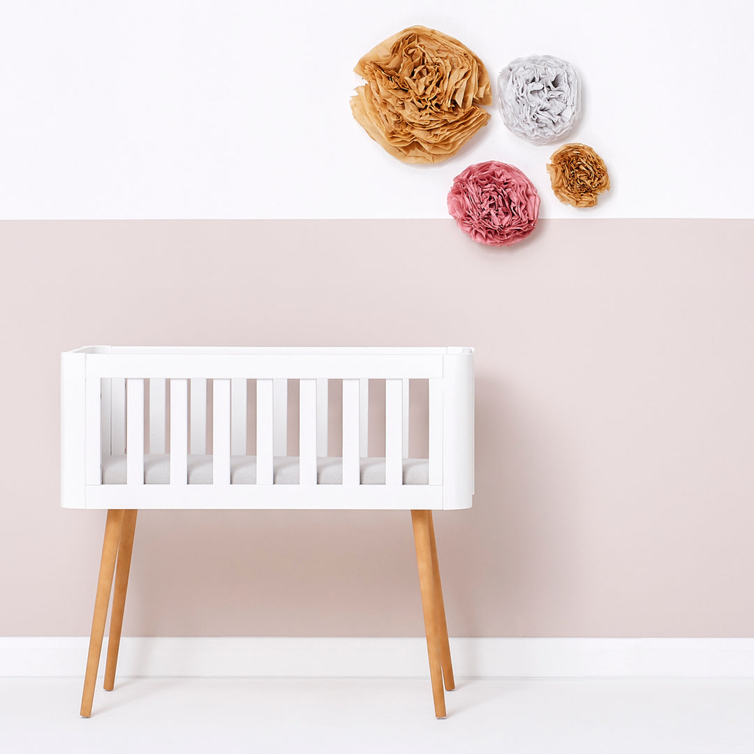 The Little Green Sheep - Crib Linen Sheets - Dove - Mabel & Fox