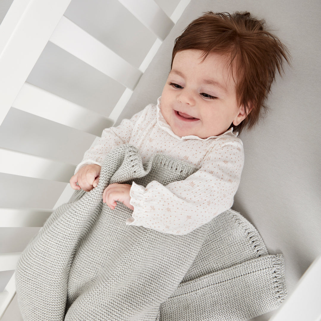 The Little Green Sheep - Crib Linen Sheets - Dove - Mabel & Fox