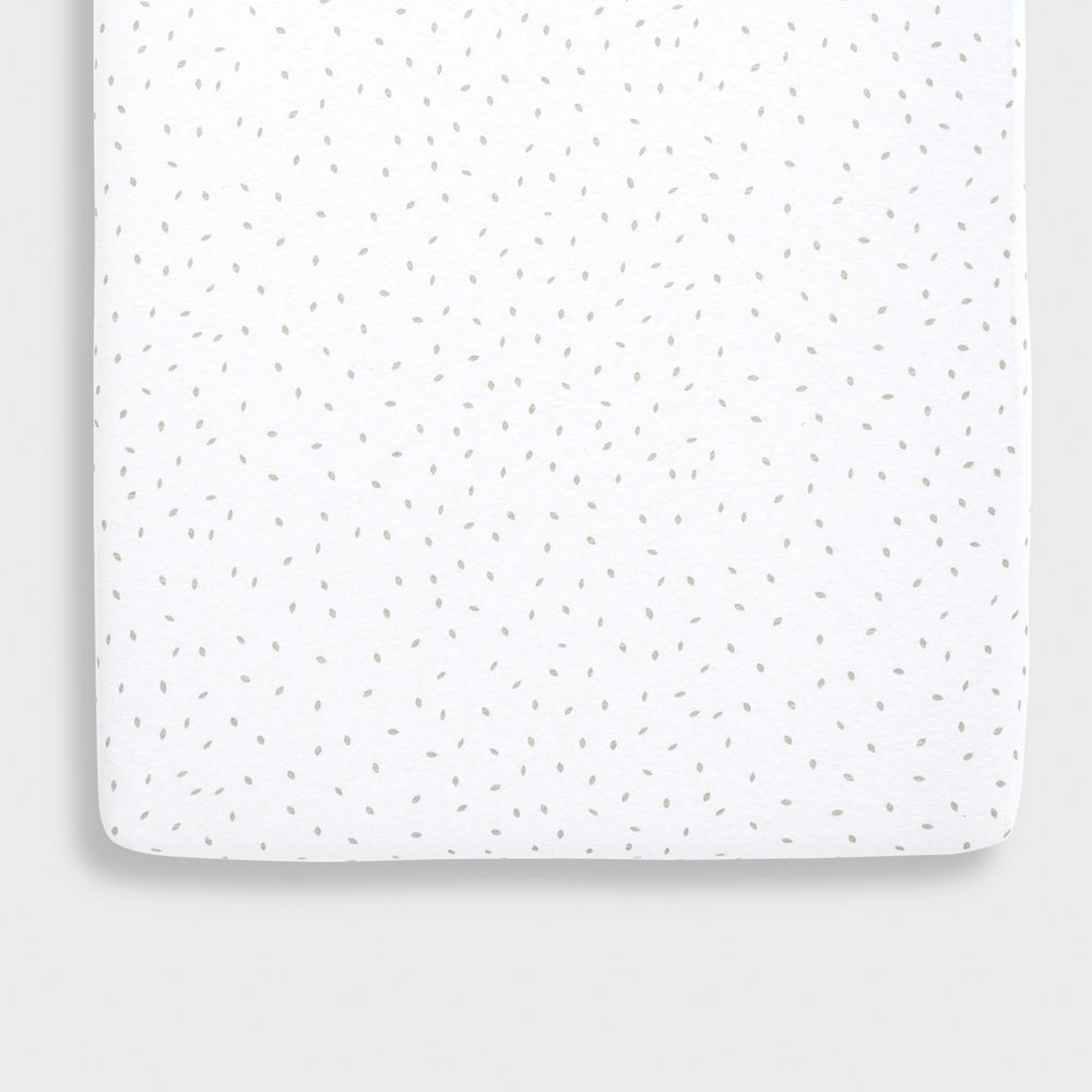 The Little Green Sheep - Crib Linen Sheets - White Rice - Mabel & Fox