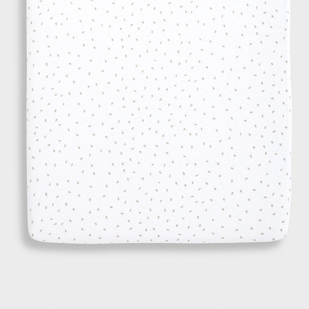 The Little Green Sheep - Crib Linen Sheets - White Rice - Mabel & Fox