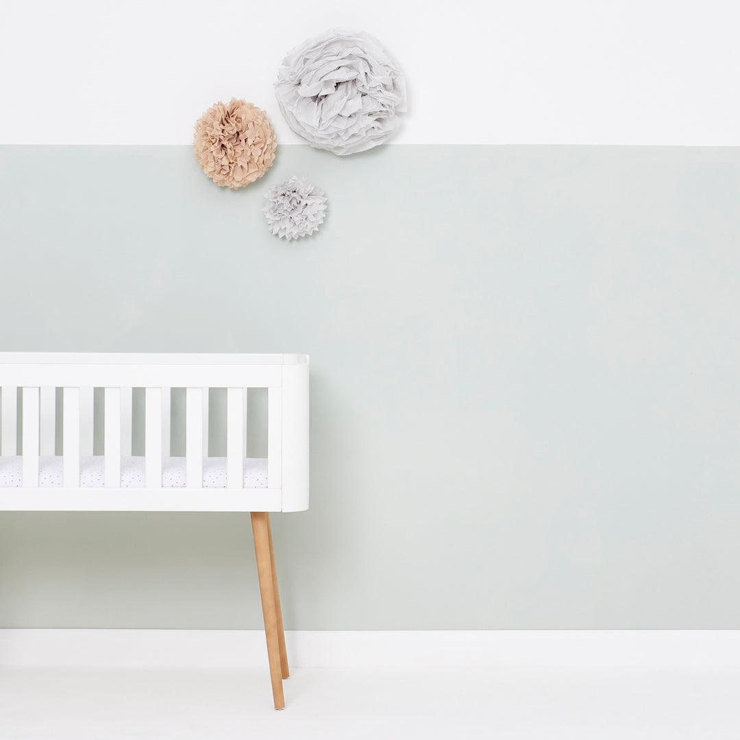 The Little Green Sheep - Crib Linen Sheets - White Rice - Mabel & Fox