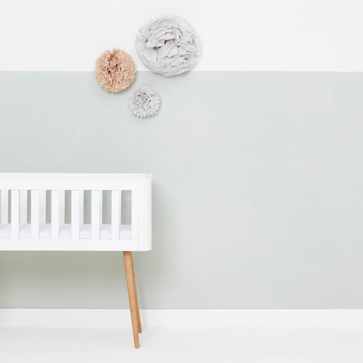 The Little Green Sheep - Crib Linen Sheets - White Rice - Mabel & Fox