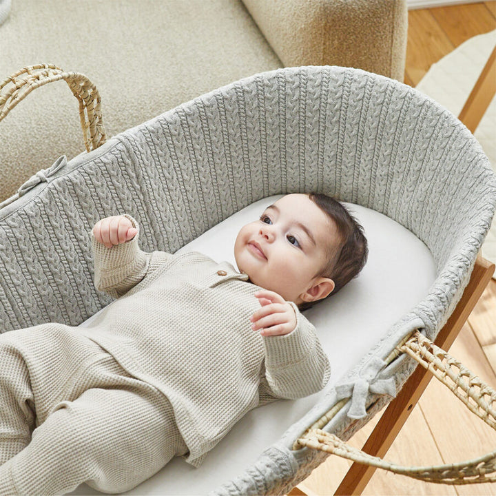 The Little Green Sheep - Moses Basket & Mattress Bundle - Mabel & Fox