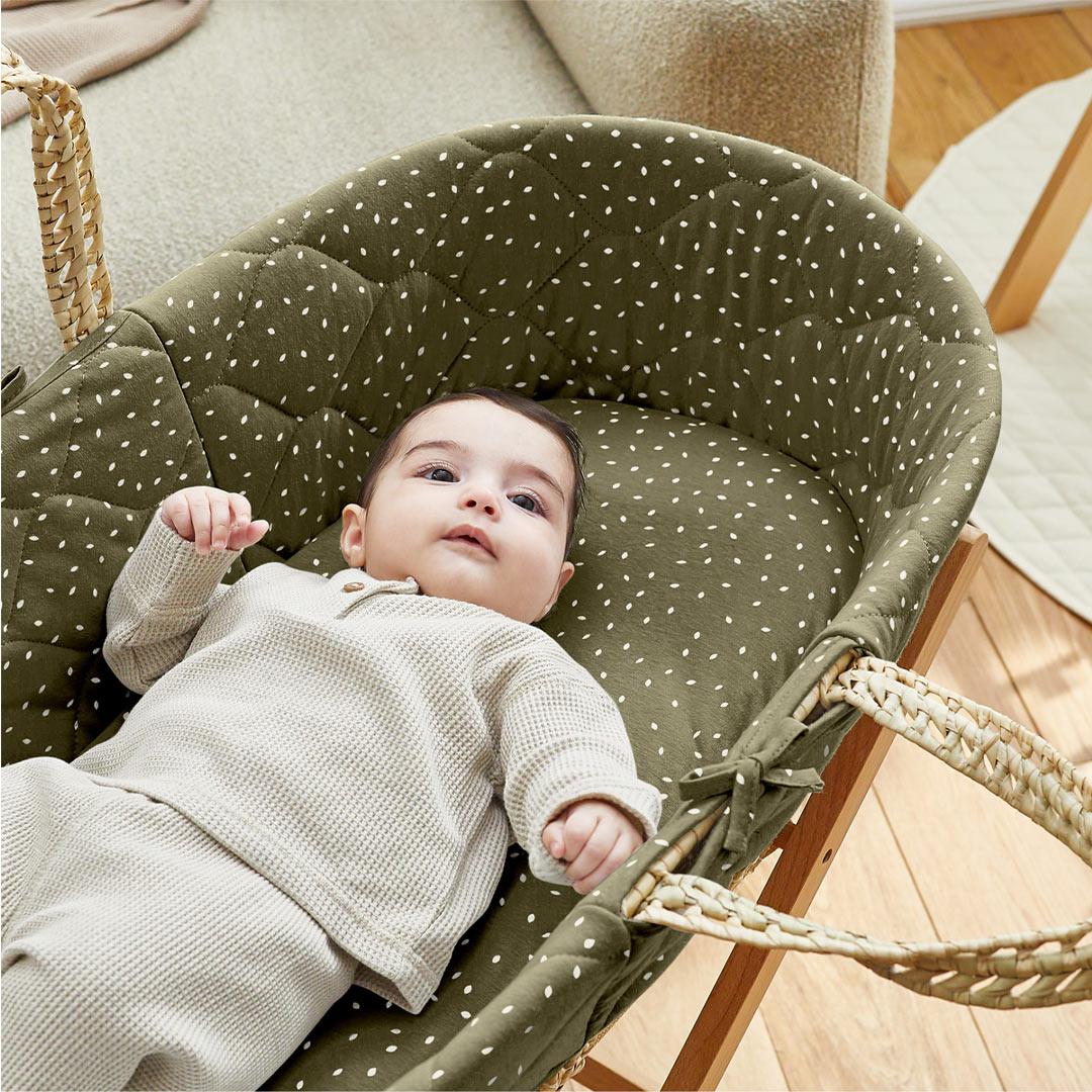 The Little Green Sheep - Moses Basket & Mattress Bundle - Mabel & Fox
