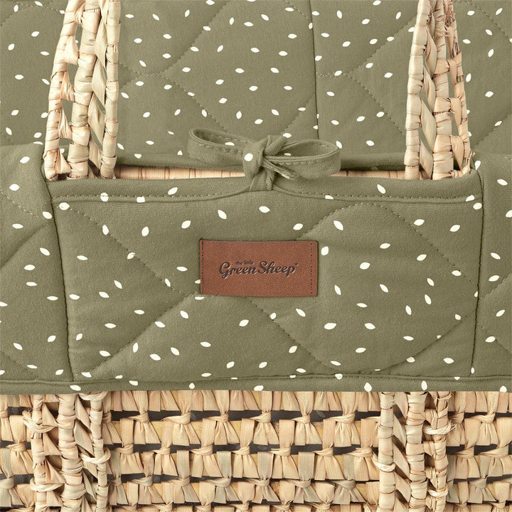 The Little Green Sheep - Moses Basket, Mattress & Stand - Quilted Juniper Rice