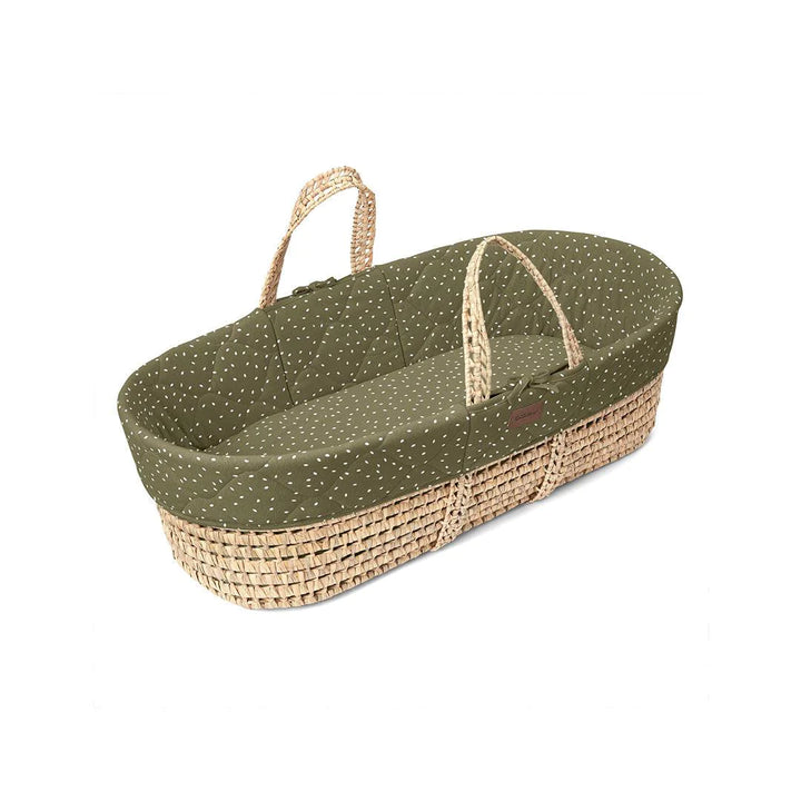 The Little Green Sheep - Moses Basket, Mattress & Stand - Quilted Juniper Rice
