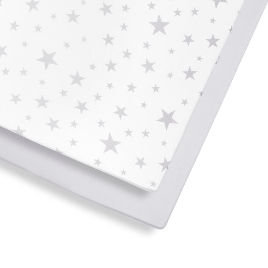 Snuz - Twin Pack Cotbed Sheets - Grey Star