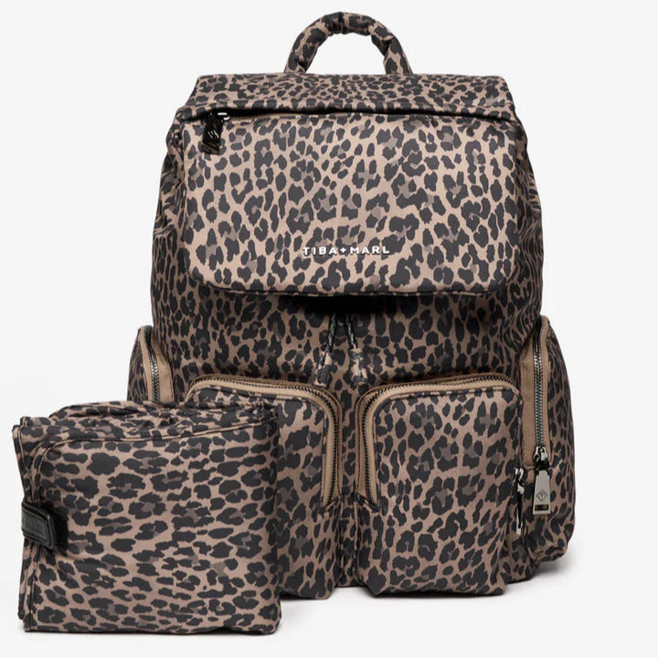 Tiba + Marl - Alto Changing Backpack - Brown Tonal Leopard - Mabel & Fox