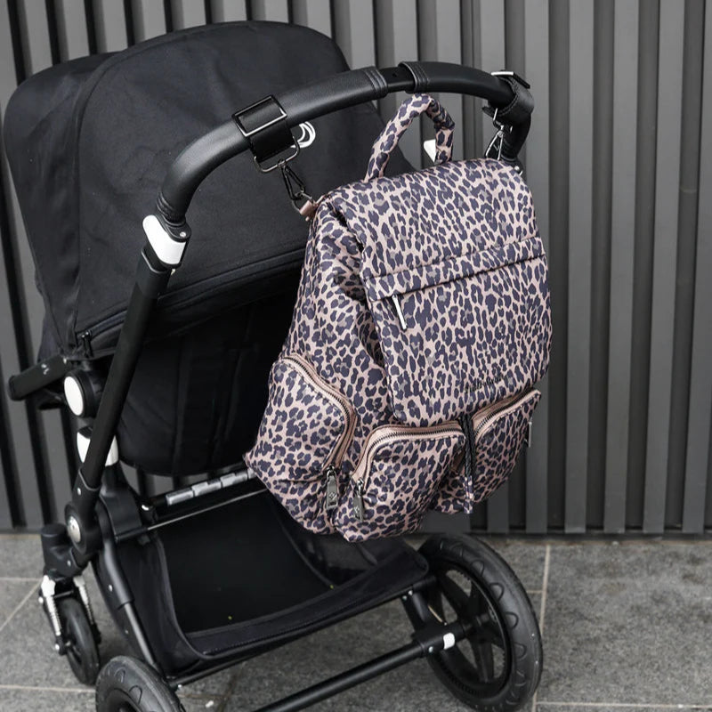 Tiba + Marl - Alto Changing Backpack - Brown Tonal Leopard - Mabel & Fox