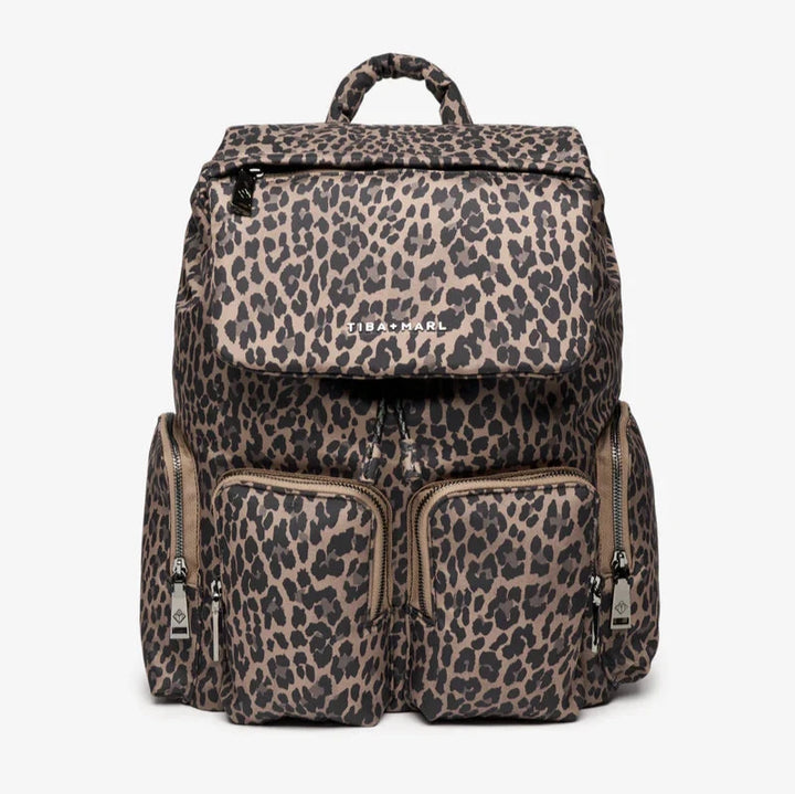 Tiba + Marl - Alto Changing Backpack - Brown Tonal Leopard - Mabel & Fox
