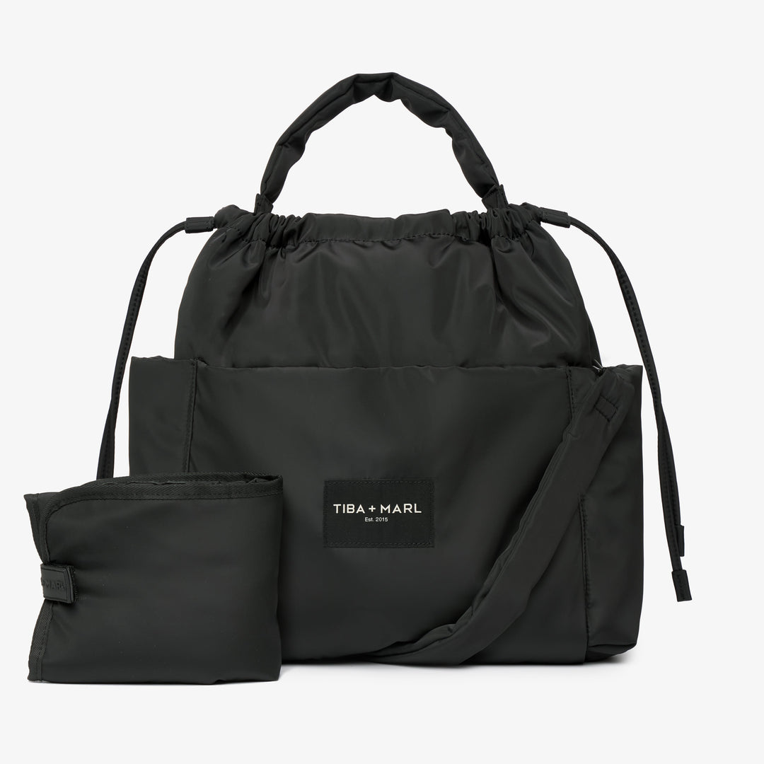 Tiba + Marl - Luna Drawstring Tote - Black - Mabel & Fox