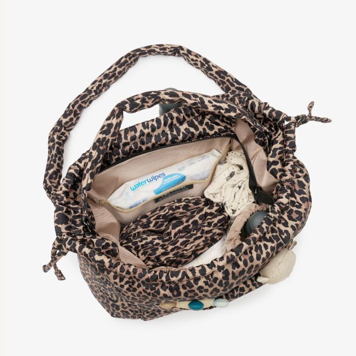 Tiba + Marl - Luna Drawstring Tote - Leopard Print - Mabel & Fox