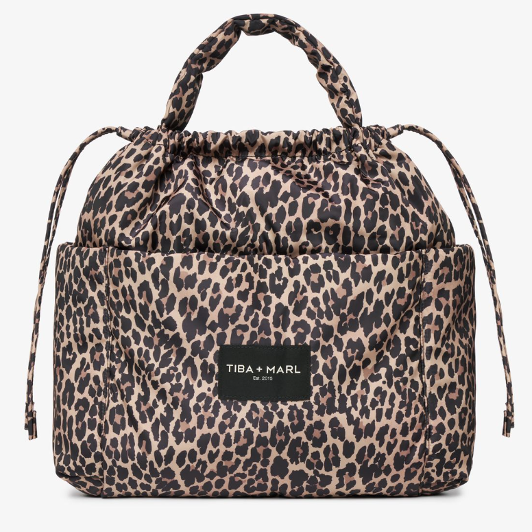 Tiba + Marl - Luna Drawstring Tote - Leopard Print - Mabel & Fox