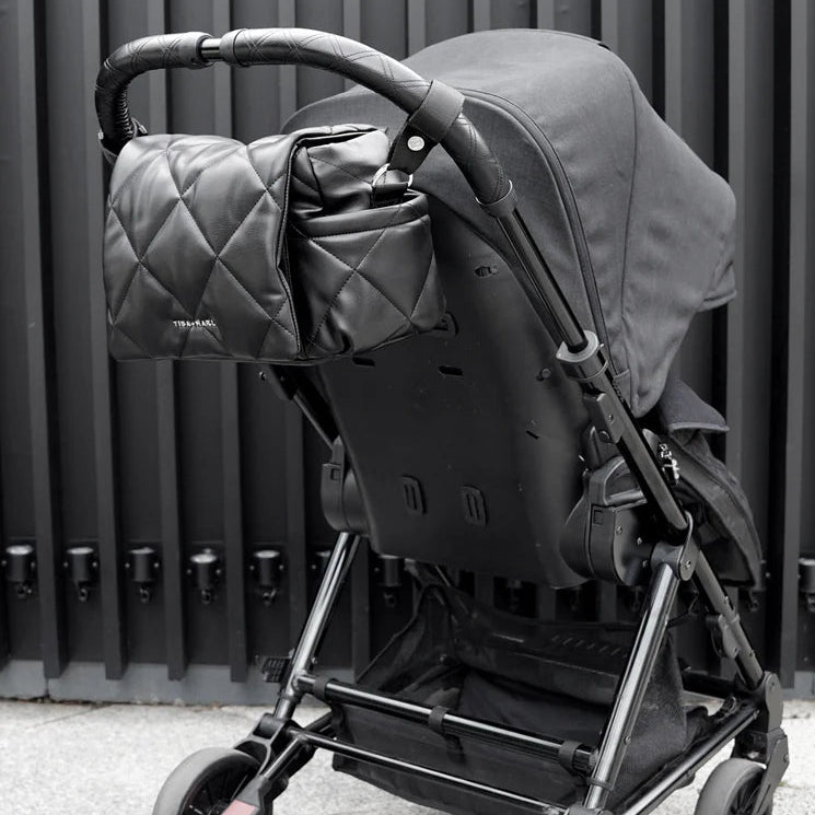 Tiba + Marl - Nova Eco Compact Changing Bag - Black Quilted - Mabel & Fox