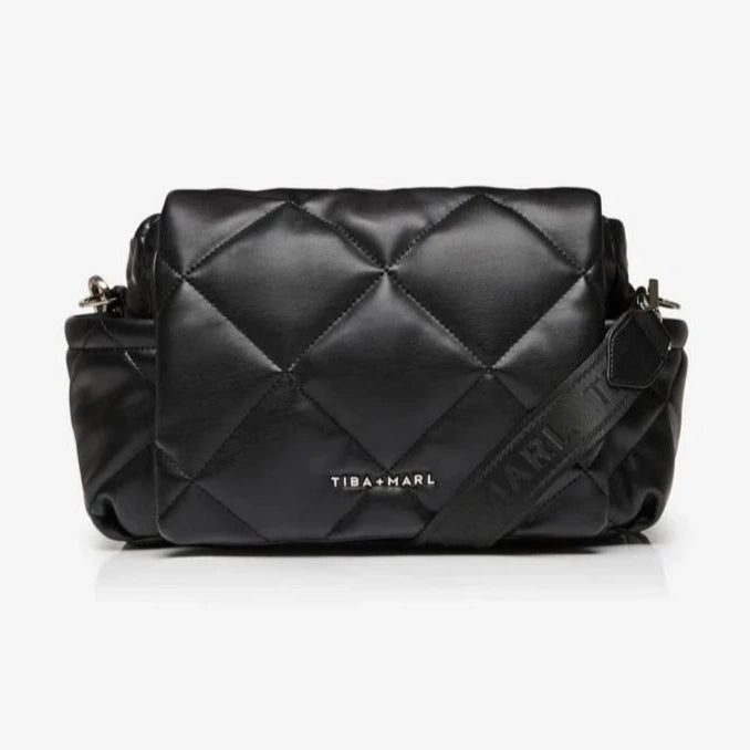 Tiba + Marl - Nova Eco Compact Changing Bag - Black Quilted - Mabel & Fox
