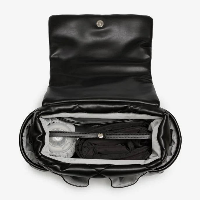 Tiba + Marl - Nova Eco Compact Changing Bag - Black Quilted - Mabel & Fox