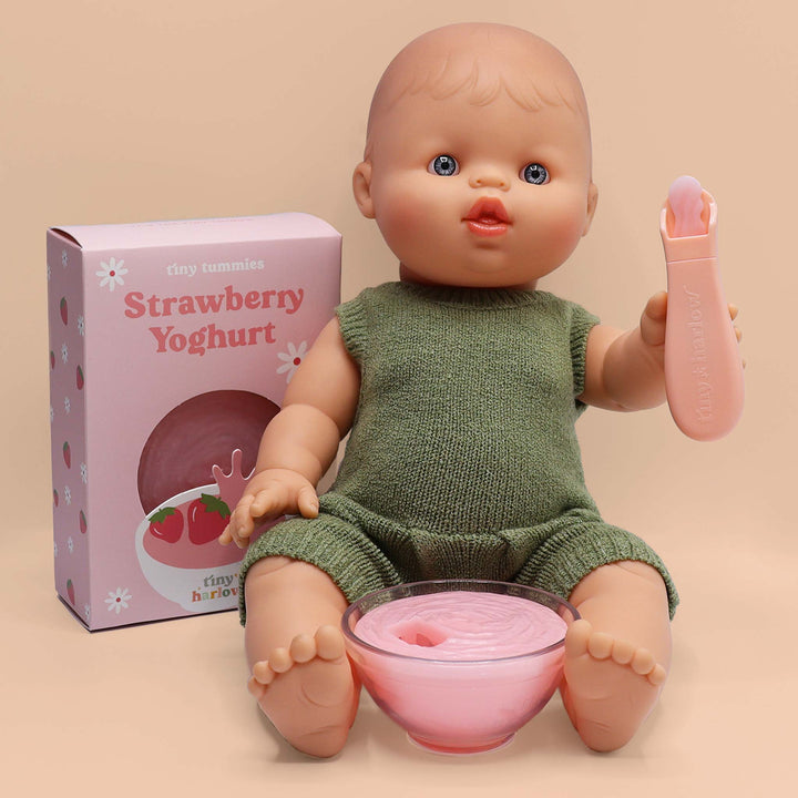 Tiny Harlow – Tiny Tummies – Strawberry Yogurt Bowl - Mabel & Fox