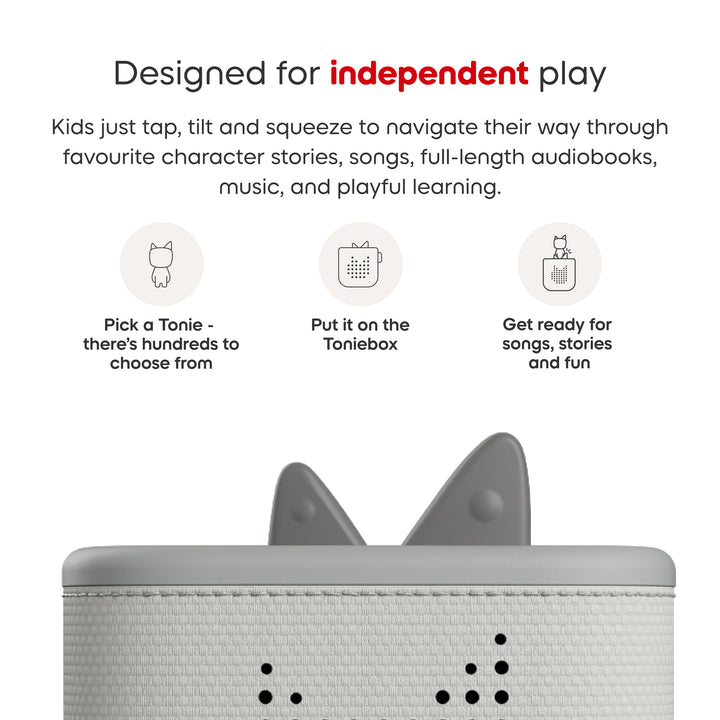 Tonies - Toniebox 2 - Moon Grey Starter Set with Creative Rubie - Mabel & Fox
