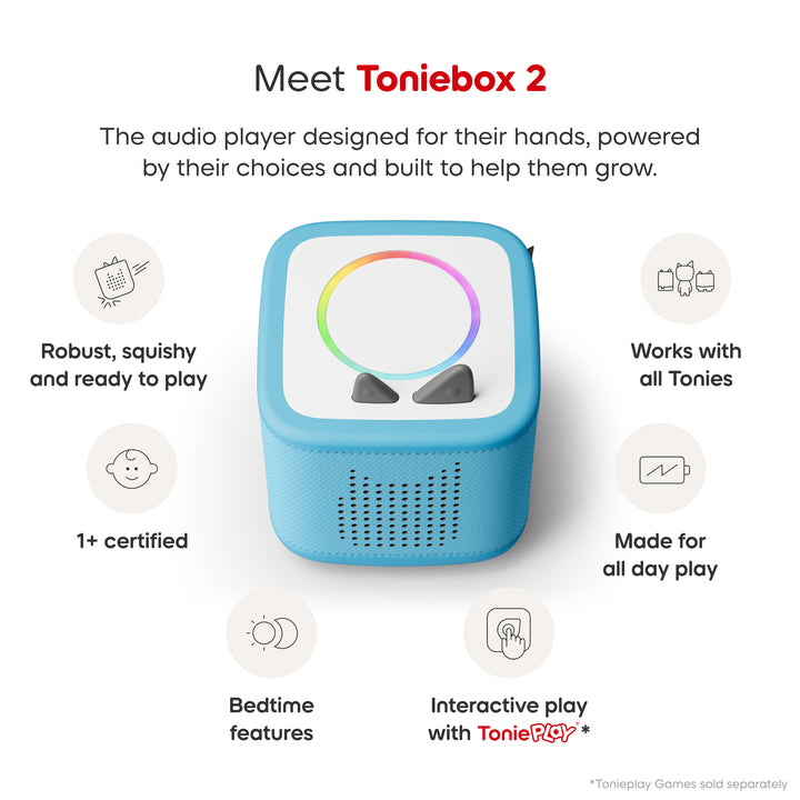 Tonies - Toniebox 2 - Sky Blue Starter Set with Creative Rubie - Mabel & Fox