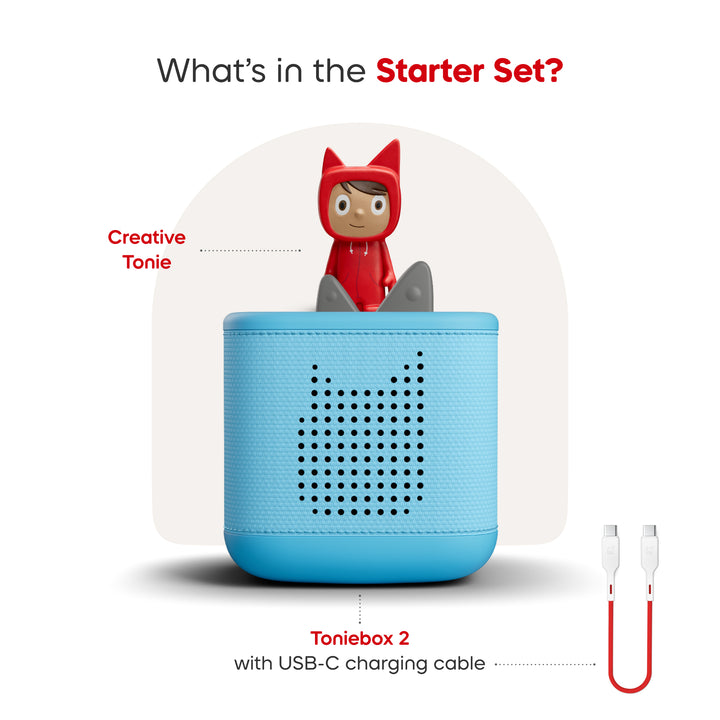 Tonies - Toniebox 2 - Sky Blue Starter Set with Creative Rubie - Mabel & Fox