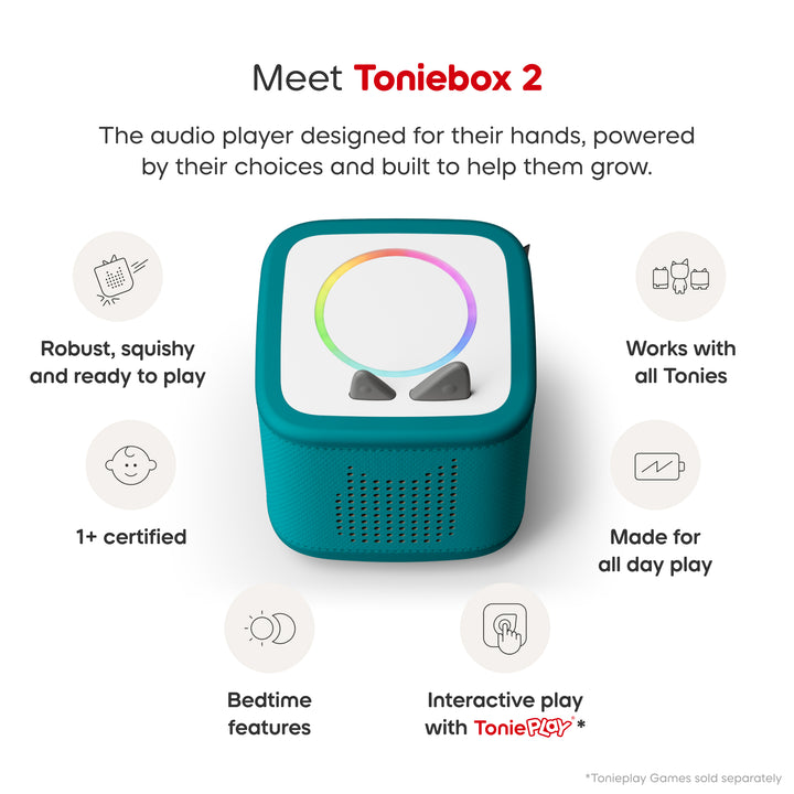 Tonies - Toniebox 2 - Tropical Teal Starter Set with Creative Rubie - Mabel & Fox