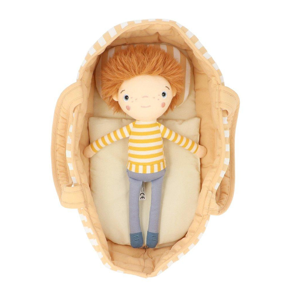 Tutete - Doll Carrier Basket - Caramel Stripes - Mabel & Fox