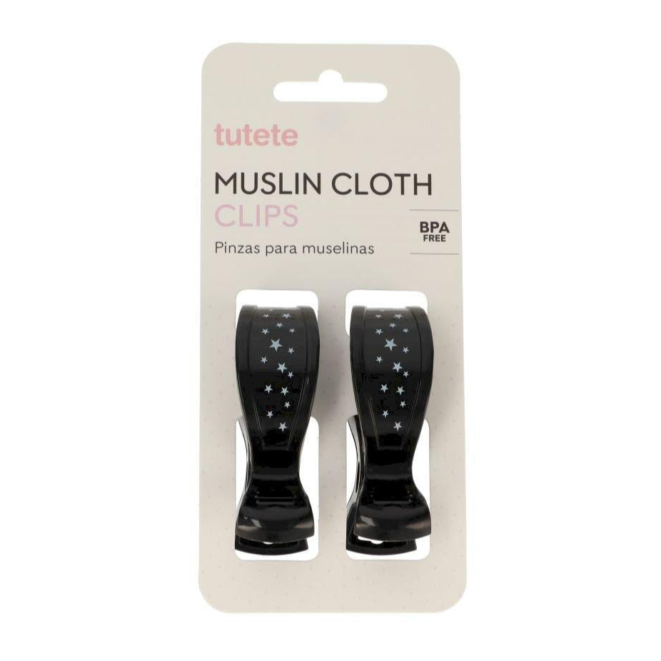 Tutete - Muslin Clips - Black (2 Pack) - Mabel & Fox