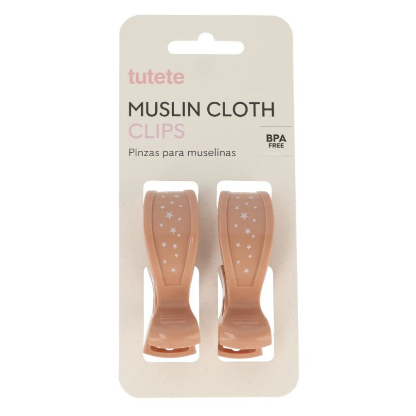 Tutete - Muslin Clips - Caramel (2 Pack) - Mabel & Fox