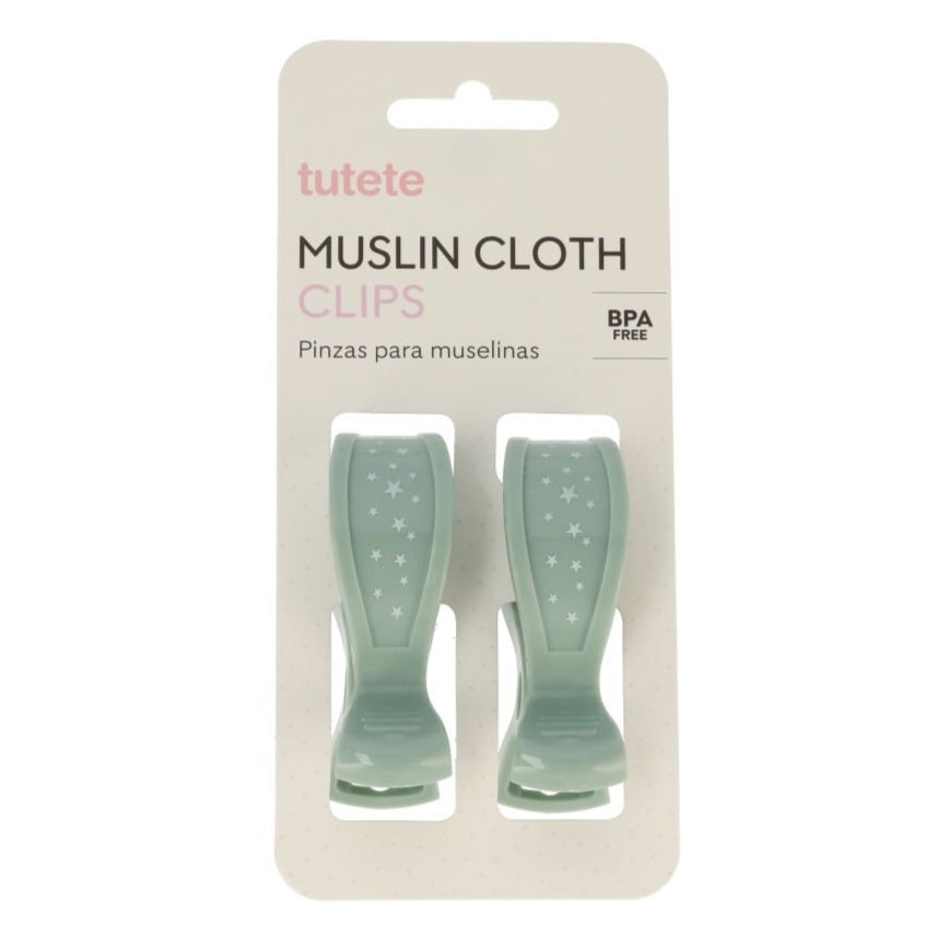 Tutete - Muslin Clips - Sage (2 Pack) - Mabel & Fox