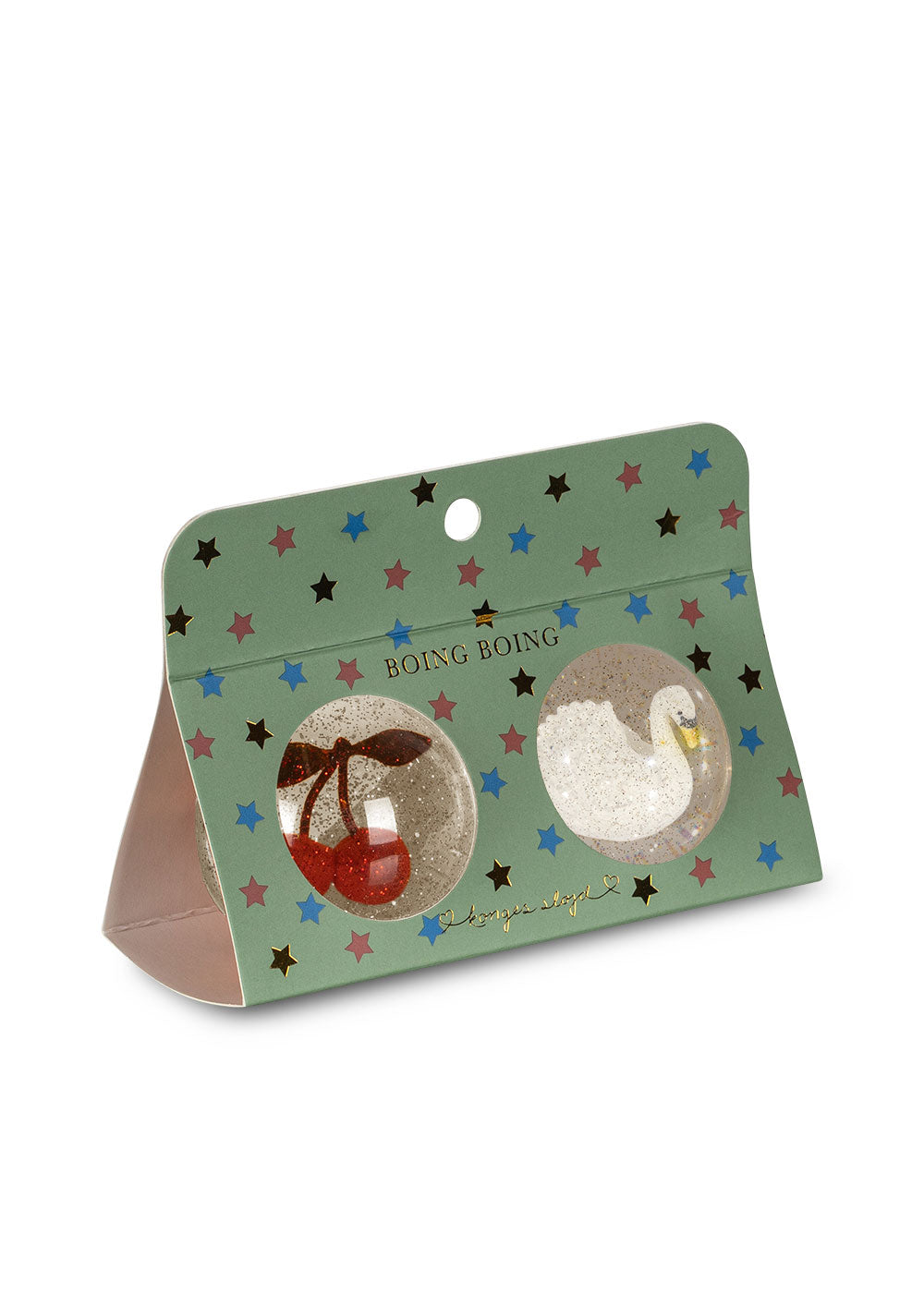 Konges Slojd- Bouncing Ball Set - Cherry / Swan - Mabel & Fox