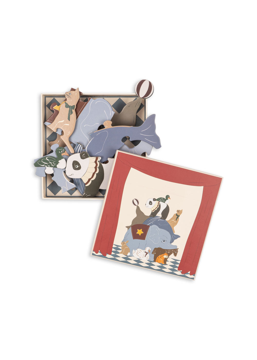 Konges Slojd - Cardboard Puzzle - Animals (2PC) - Mabel & Fox