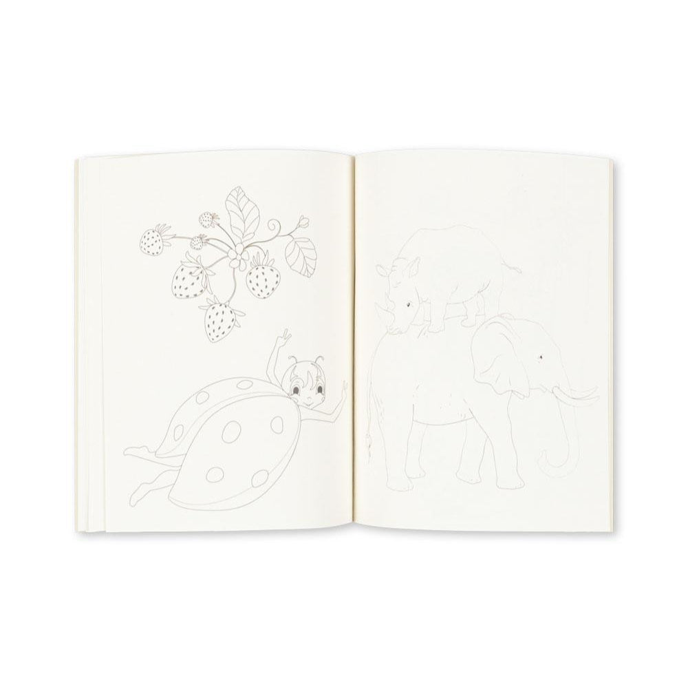 Konges Slojd - Colouring Book & Colour Pencils - Green Tea Check
