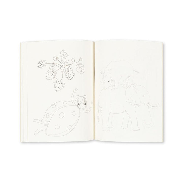 Konges Slojd - Colouring Book & Colour Pencils - Green Tea Check