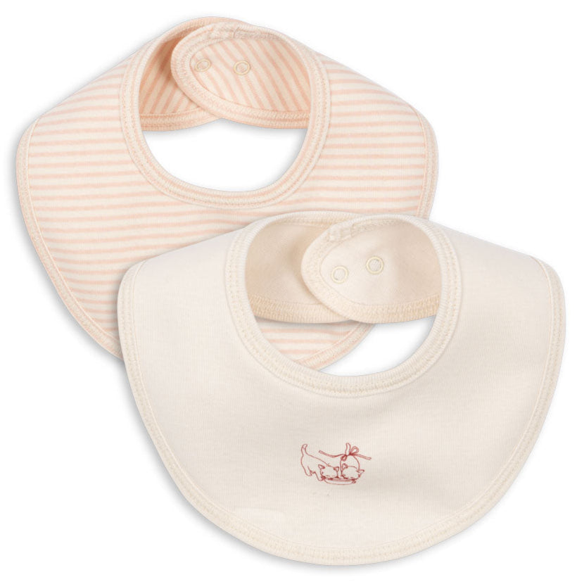 Konges Slojd - Fanga Fontana -Fio - Bib Stripe - Blush Mix (2 Pack) - Mabel & Fox