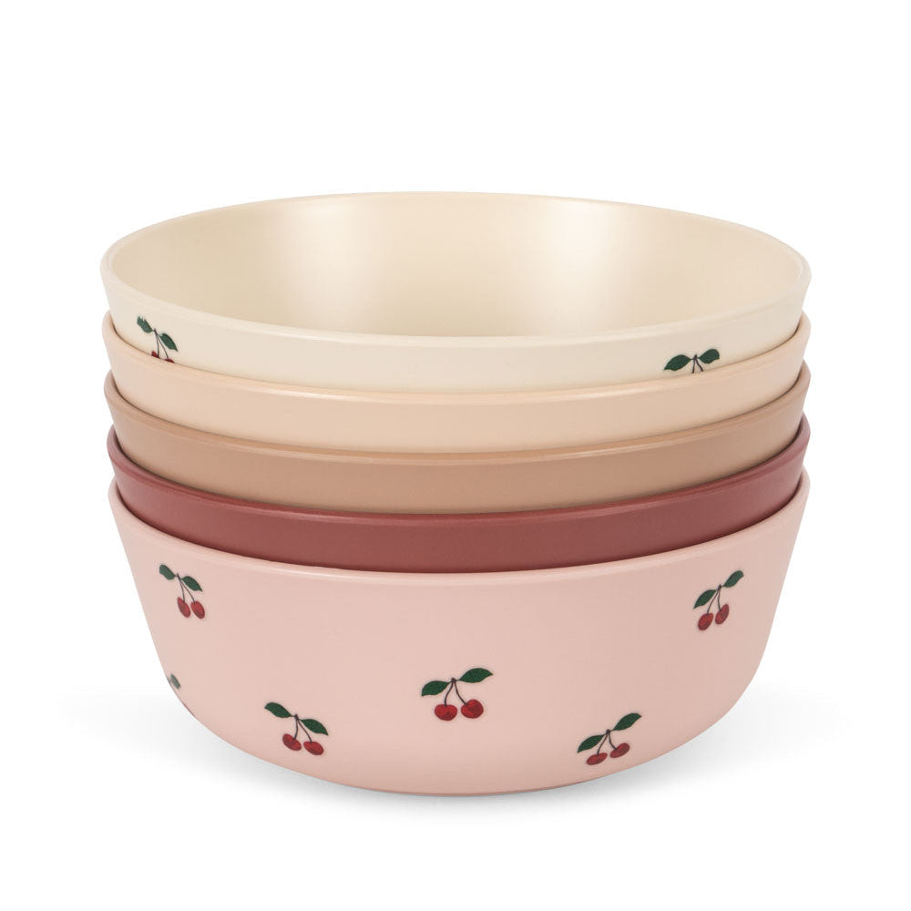Konges Slojd – Bowls (5 Pack) – Cherry Mix - Mabel & Fox