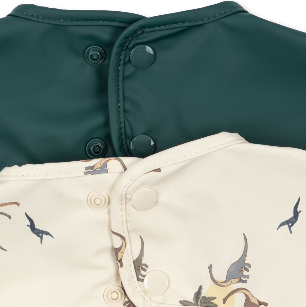 Konges Slojd - Dinner Bib With Sleeves - Kubi/Rain Forest (2 Pack) - Mabel & Fox