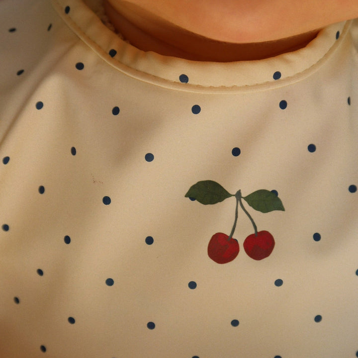 Konges Slojd - Dinner Bib With Sleeves - Navy Dot/Rain Washed (2 Pack) - Mabel & Fox