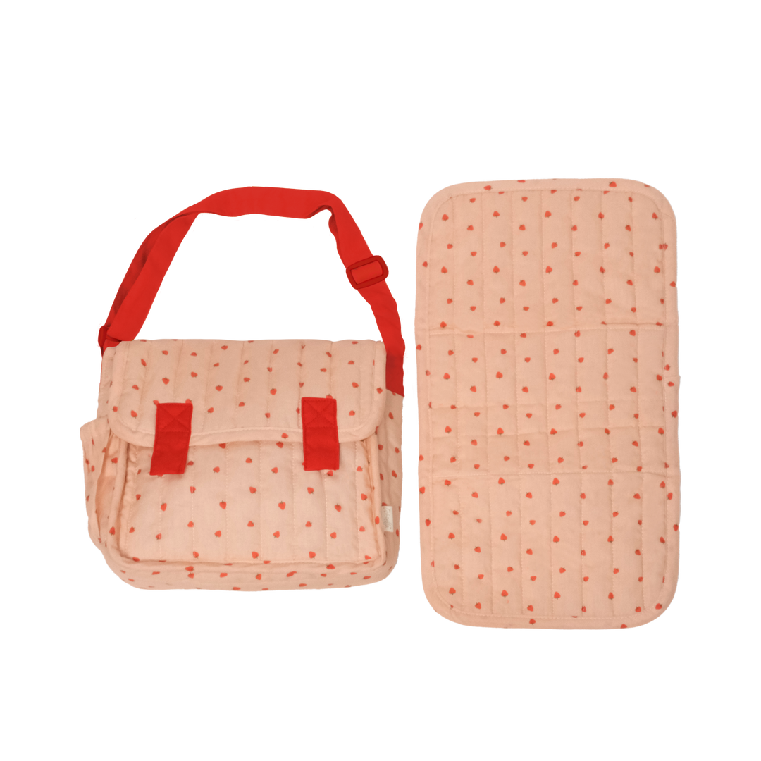 Olli Ella - Carrie Convertible Changing Set - Strawberry - Mabel & Fox