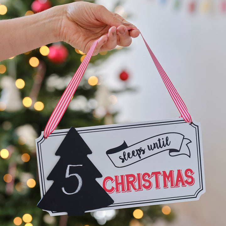 Ginger Ray - Festive Sleeps Until Christmas Chalkboard Sign - Mabel & Fox
