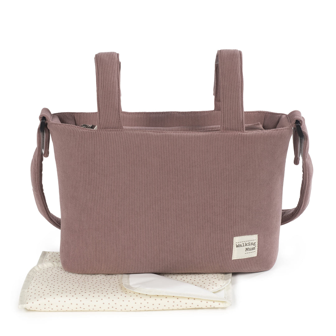 Walking Mum - Changing Bag - Corduroy Gala Cerise - Mabel & Fox
