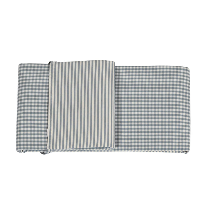 Walking Mum - Crib Bumper - Praliné Vichy / Stripes Matcha (120x60cm) - Mabel & Fox