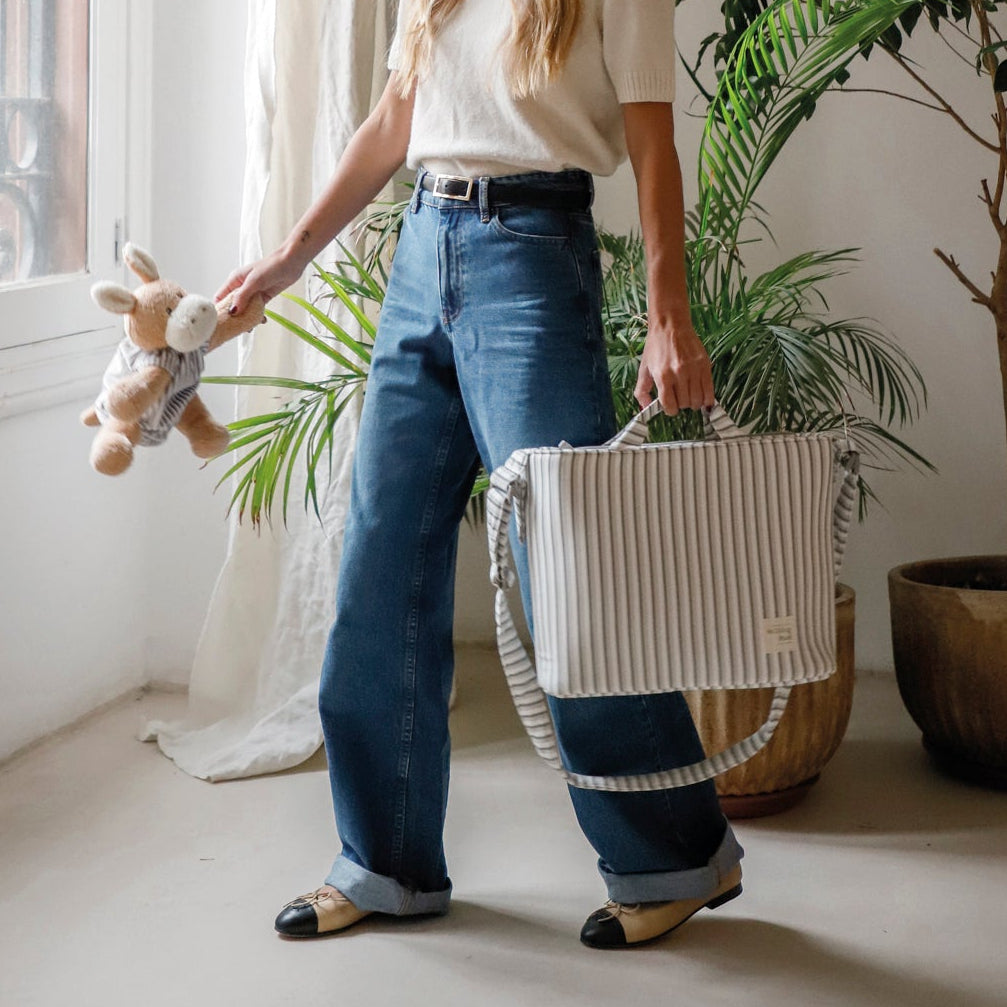 Walking Mum - Crossbody Bag - Botton Stripes - Mabel & Fox