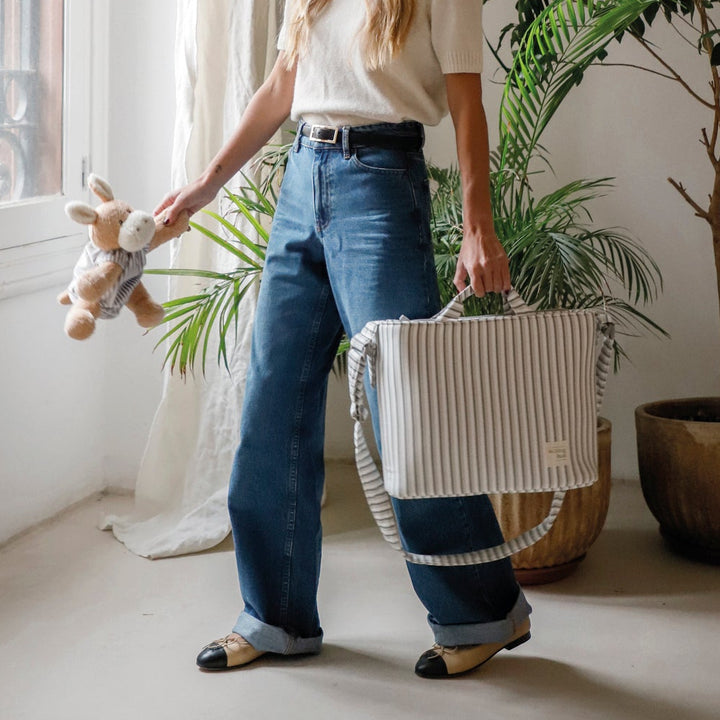 Walking Mum - Crossbody Bag - Botton Stripes - Mabel & Fox