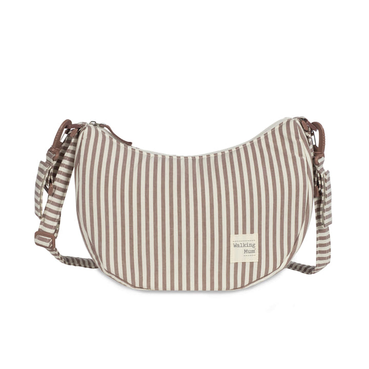 Walking Mum - Crossbody Bag - Praliné Strips Moka - Mabel & Fox