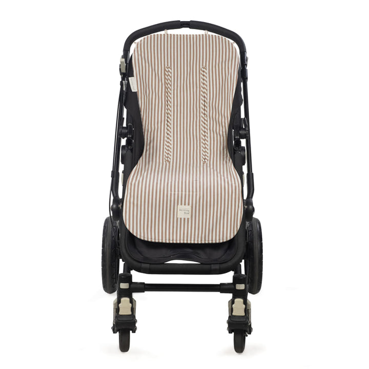 Walking Mum - Seat Liner - Praliné Stripes Moka - Mabel & Fox
