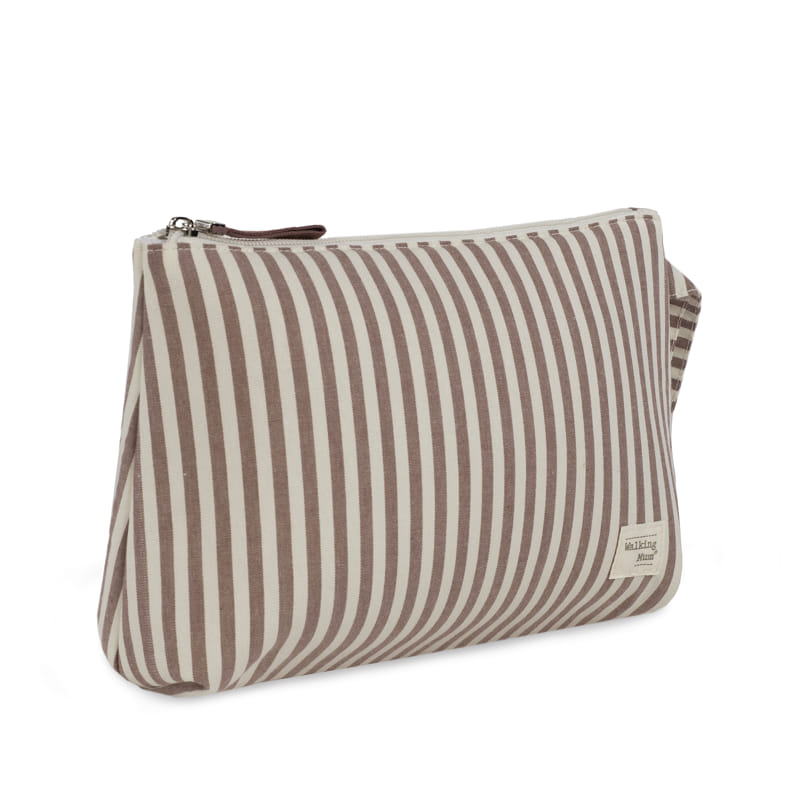 Walking Mum - Toiletry Bag - Praliné Stripes Moka - Mabel & Fox
