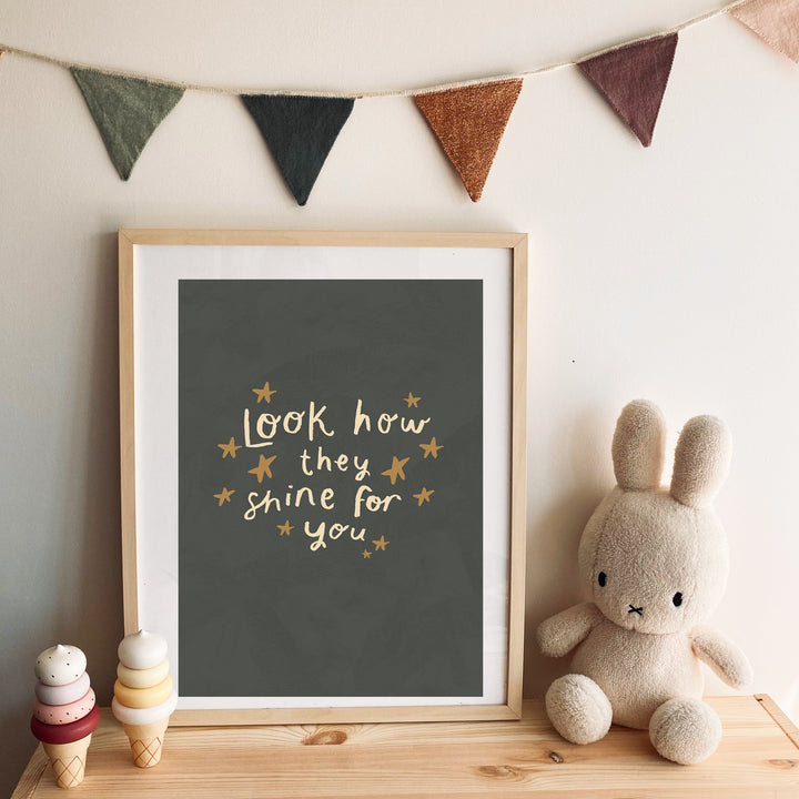 Yaya Studio - Art Print - Look How They Shine - Charcoal - Mabel & Fox