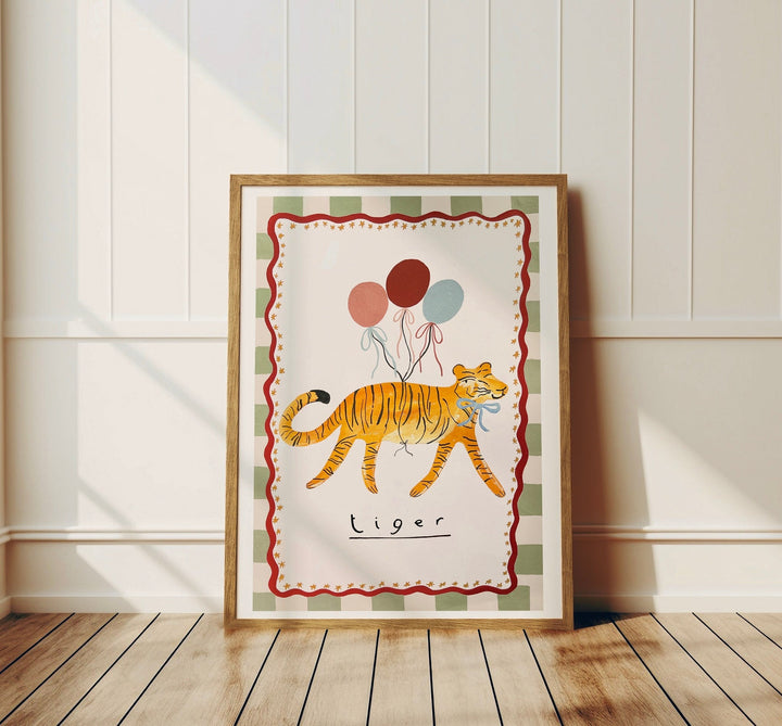 Yaya Studio - Art Print - Tiger With Balloons - Mabel & Fox